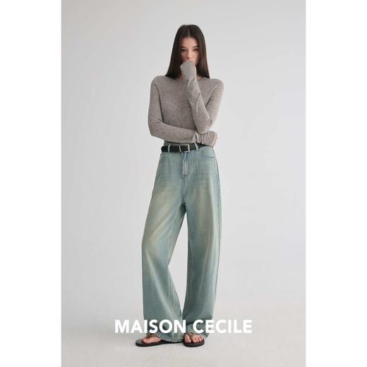 MAISON CECILE 秋季复古松弛水洗做旧显瘦百搭直筒牛仔裤 商品图1