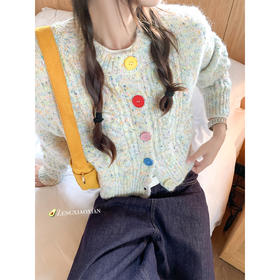 【189元任选2件】现货！多巴胺彩色纽扣毛衣外套