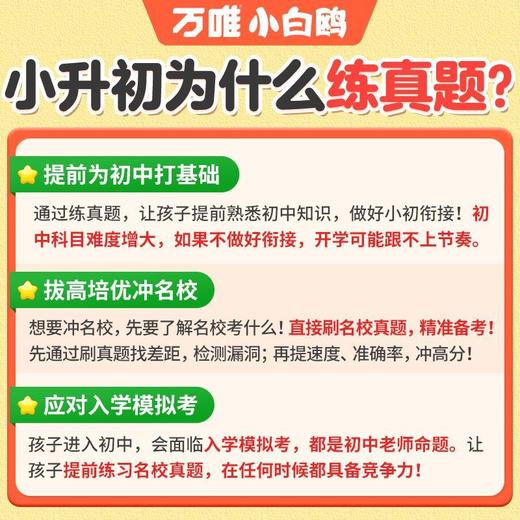 2026万唯小白鸥小升初语文数学真题超详解五六年级必刷毕业分班考试卷重点中学 商品图4
