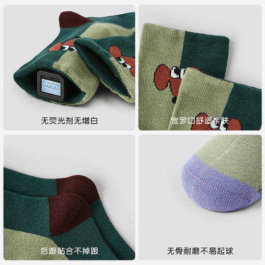 【醒粉福利19.9元5双】儿童无骨新疆棉中筒袜 拼色小狗百搭防臭运动袜 商品图4