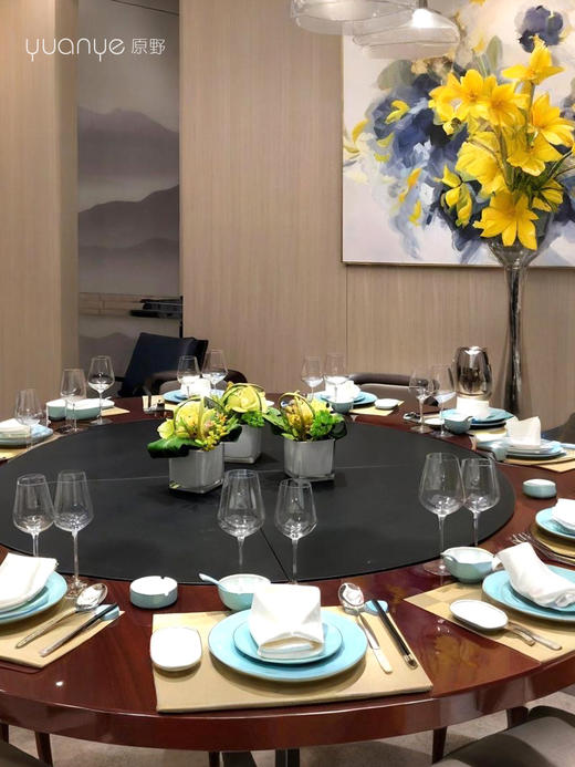 酒店包厢桌面装饰花假花大圆桌转盘中间摆设件轻奢组合餐桌花摆花 商品图1