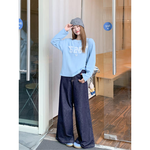 【129元任选2件】最后一波现货！韩系刺绣华夫格长袖T恤 商品图4