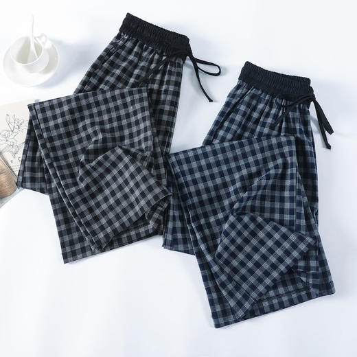 卷卷紫美式风格纹垂感直筒裤 面料软糯有垂感 宽松舒适 复古慵懒休闲百搭 商品图8