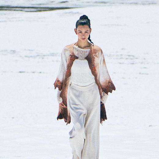 真丝羊绒相拼手工毡女大衣  SJF97W310N 商品图4