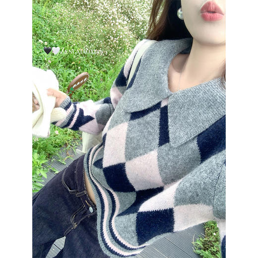 <曾小咸推荐>现货秒杀！微信超特价！撞色设计短款针织毛衣 日常169.99 立减90 秒杀79.99！ 商品图4