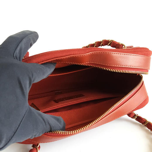 【95新】CHANEL香奈儿红色菱格内购款相机包链条包女士270825NJM21现售价：8900 商品图7