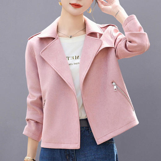 复古休闲百搭减龄，翻领夹克上衣麂皮绒外套HR-7705 商品图0