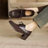 阿么手工女鞋复古风高跟小皮鞋软底2025新款秋季方头深口单鞋5CM 商品缩略图2