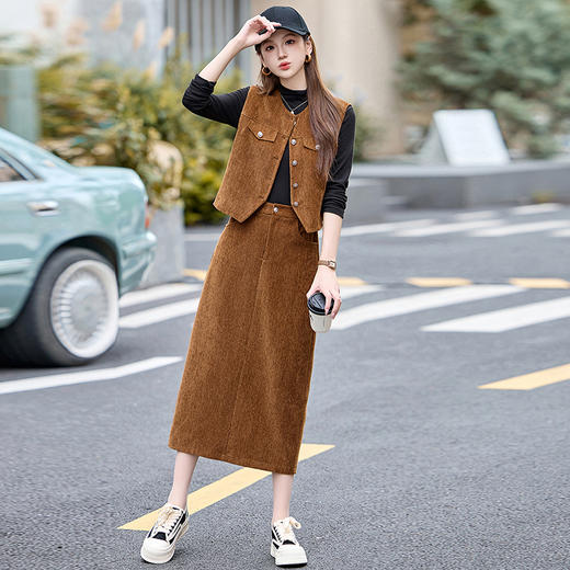 2025年秋季新款小香风气质时尚马夹半身裙三件套LNS9705 商品图1