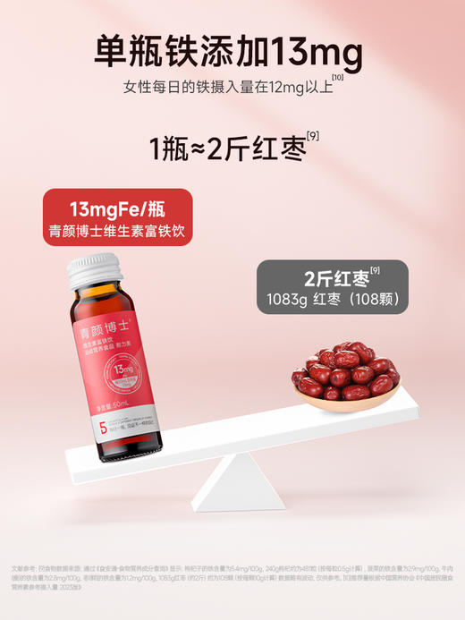 五个女博士维生素富铁饮（14支）50ml*14瓶 商品图2