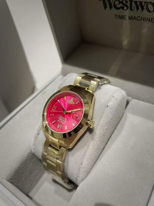 G444西#太后玫红表盘钢带女士手表 商品图0