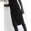 COCOBELLA亮片立体花刺绣新款半身裙冬小个子时尚毛呢裙HS616 商品缩略图0