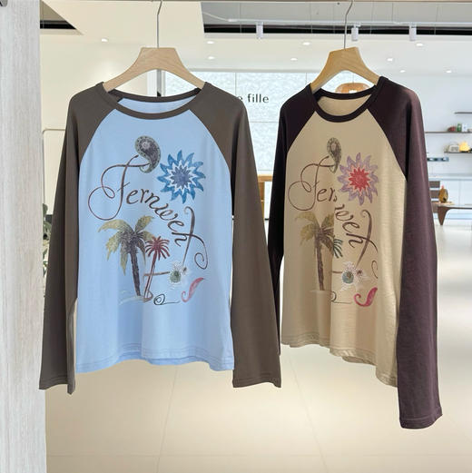 100%棉设计师款打底衫T恤衫08252 商品图0