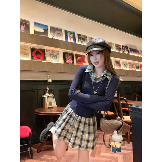 【189元任选2件】最后一波现货！学院风Polo领假两件拼接连衣裙 商品图1