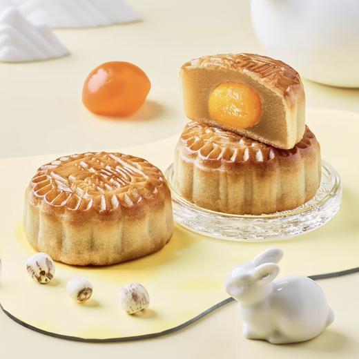 华美 低糖蛋黄纯白莲蓉月饼/低糖豆沙陈皮月饼 广式月饼 150g(3枚) 商品图4