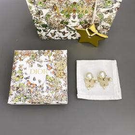 迪奥 24年早春最新款绝美系列 蝴蝶大小珠耳钉 周也，江疏影同款（XK）