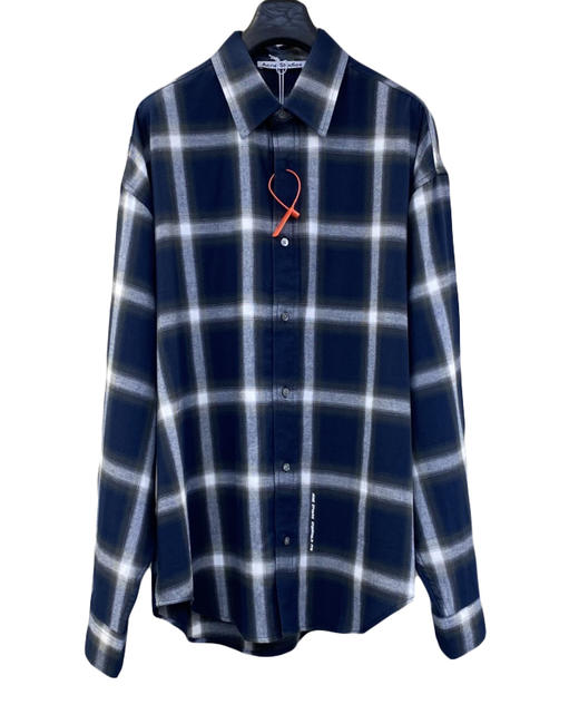 中性款棉质格纹长袖衬衫001 商品图0