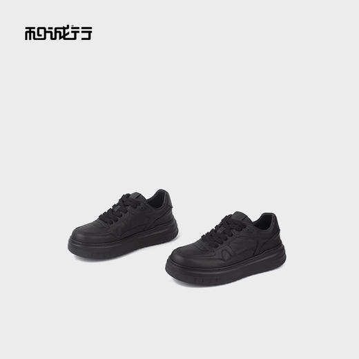 和诚行2025秋冬新款系带时尚百搭男复古厚底休闲板鞋1320097 商品图3