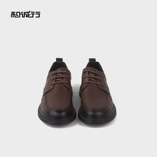 和诚行2025秋季百搭男式商务休闲皮鞋系带舒适真皮皮鞋0660219 商品图2