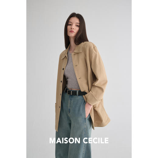 MAISON CECILE 秋季复古摩登工装感休闲百搭牛仔夹克外套 商品图1