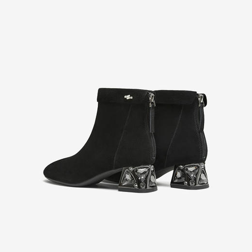 【云粉节】BF楼TATA他她靴子女鞋2025秋冬羊皮休闲百搭增高粗跟弹力短靴XJQ02DD5吊牌价1299 商品图3