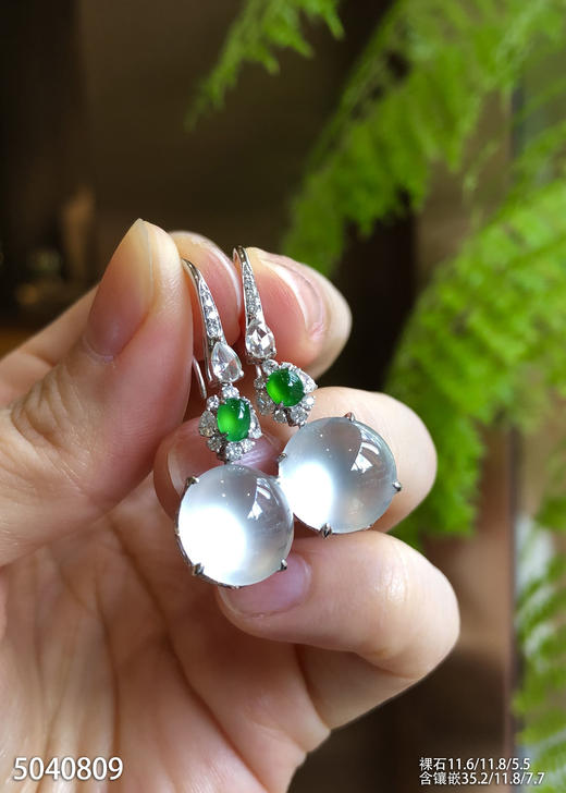 玻璃种蛋面耳坠【5040809】具体价格微信咨询 商品图3