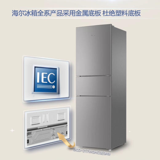 海尔（Haier）冰箱 BCD-217WGHC3E9H9 商品图5