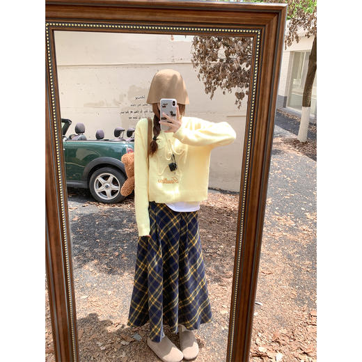 <曾小咸推荐>现货秒杀 ！微信超特价！星星字母刺绣毛衣 日常169.99 立减80 秒杀89.99！！韩系格纹半身裙  秒杀89.99！！ 商品图12