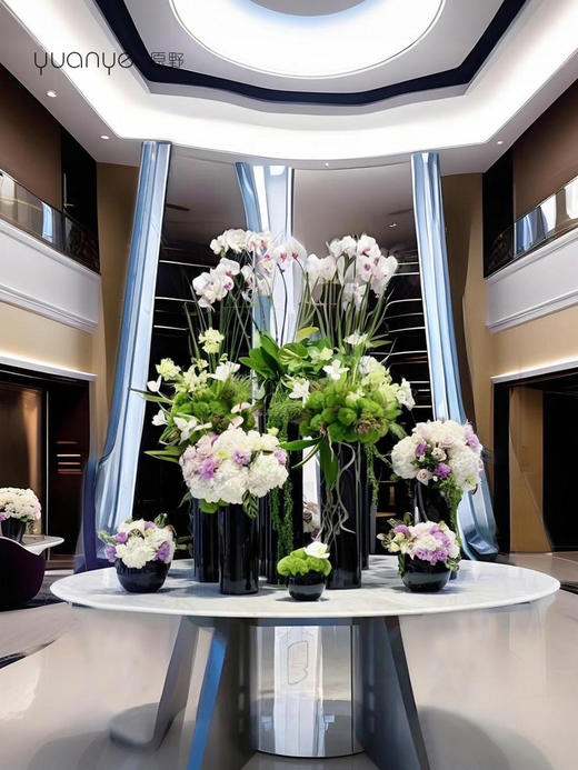 酒店大堂仿真花新年装饰花摆件中庭圆桌大厅别墅售楼商场会所假花 商品图3