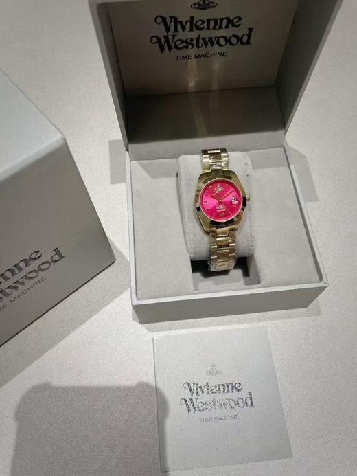 G444西#太后玫红表盘钢带女士手表 商品图1