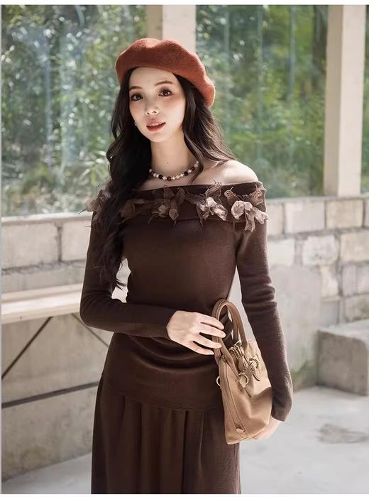 【门店同款】ENJOY秋季“谧色花颂”一字肩花朵套装裙 165495435 商品图1