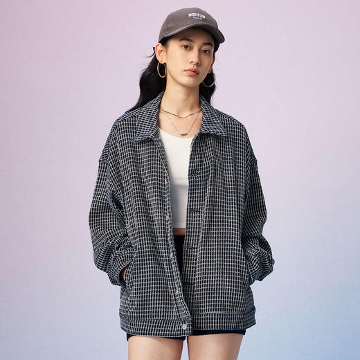 潮牌中性格纹外套休闲翻领夹克秋季上新男NP57TJ59 商品图3