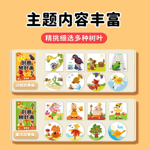 【趣味DIY！边玩边学】操作简单，附带视频教程，创意树叶画儿童DIY手工材料包粘贴植物标本画册幼儿宝宝益智玩具。rb 商品图3