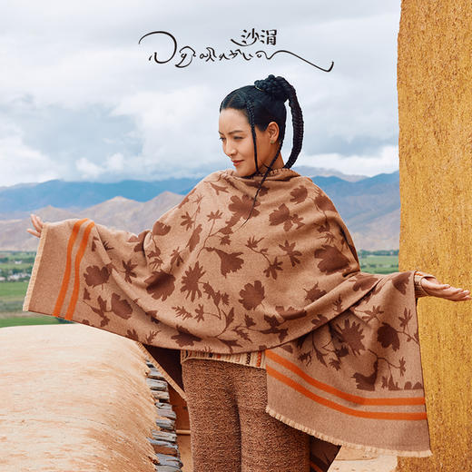 羊绒双面提花U型斗篷  SJF97W378N 商品图0