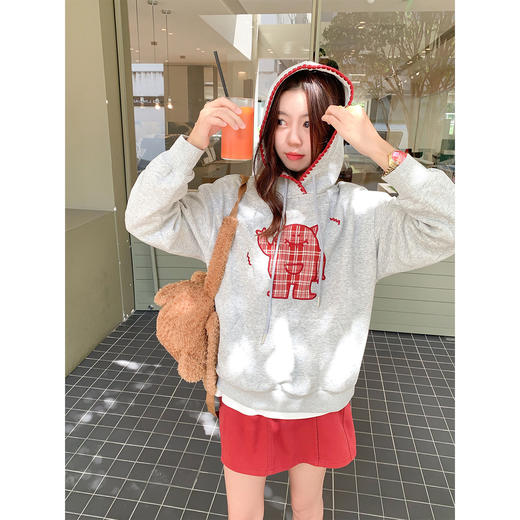 <曾小咸推荐>现货秒杀！微信超特价！贴布刺绣撞色连帽卫衣 日常179.99 立减100 秒杀79.99！ 商品图4