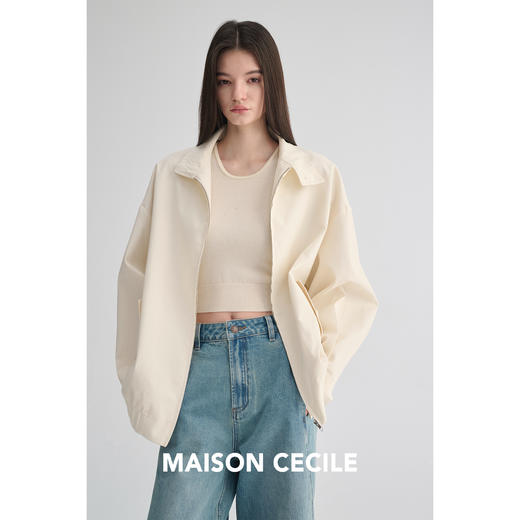MAISON CECILE 三色|秋冬复古桑蚕丝羊毛棉百搭廓形夹克外套 商品图1
