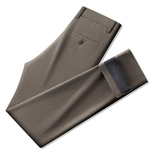 罗蒙冬季保暖加绒休闲裤西裤通勤百搭商务风气质舒适直筒男士长裤子 商品图5