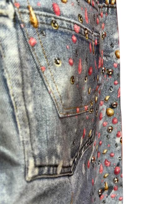 中性款印花钉珠牛仔裤长裤001 商品图2