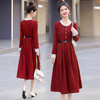 春秋新款法式复古气质收腰显瘦长袖连衣裙LNS9668 商品缩略图0