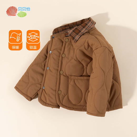 贝贝怡童装男童夹棉外套2025新款儿童加厚棒球服男孩秋冬洋气棉服ZB3ES055 商品图0