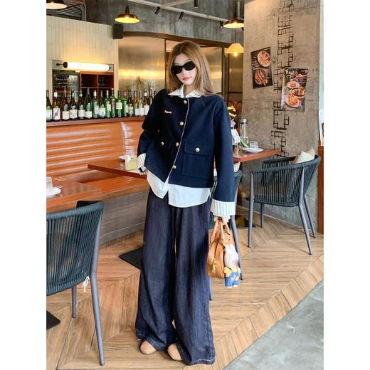 【269元任选2件】现货！成本巨贵，拍下包赚！！藏蓝色拼接短外套 商品图3