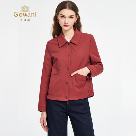 乔万尼新品翻领设计休闲宽松短款外套ED3B222 商品图1