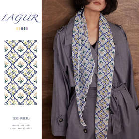 「温婉典雅紫」100%桑蚕丝丝巾长条高级感原创真丝系脖薄款围巾女