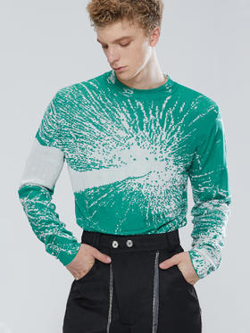 TIWILLTANG启世录ANEW 时装原创浪漫情绪提花图案薄针织打底衫