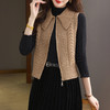 CC26-9122翻领针织马甲女士秋冬外穿2025早秋新款拉链叠穿宽松毛衣背心外搭 商品缩略图0