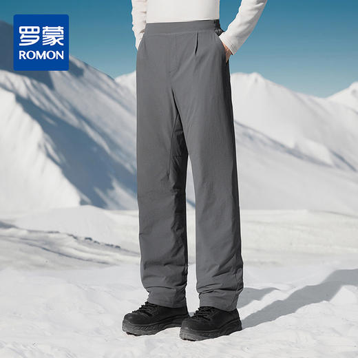 【加厚款】罗蒙保暖羽绒裤鸭绒男士宽松休闲百搭通勤直筒舒适长裤子 商品图0