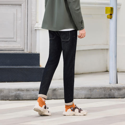 半身缘男裤 秋季都市休闲牛仔裤棉柔软修身潮流253301U10130063 商品图4