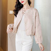 KQLE49M812百搭气质2025早秋新款新中式国风提花高级感圆领短款夹克外套女 商品缩略图3