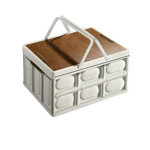 洛得兰德户外折叠提手收纳箱 木盖款白色 15LLD-XZ103/30LLD-XZ101/ 55LLD-XZ102—rxs 商品图1