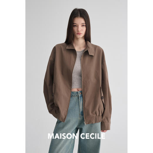 MAISON CECILE 三色|秋冬复古桑蚕丝羊毛棉百搭廓形夹克外套 商品图2